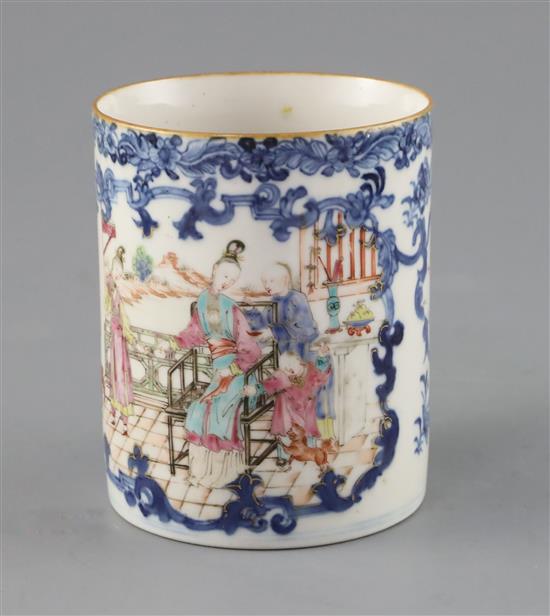 A Chinese export famille rose mug, Qianlong period, H. 11.5cm
